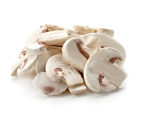 Sliced white mushrooms